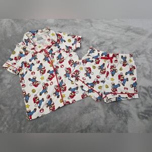 Nintendo Super Mario Kids Pajama Set - White and Blue